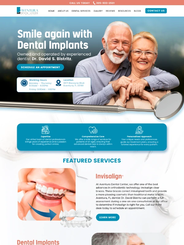 Dental website design project 1