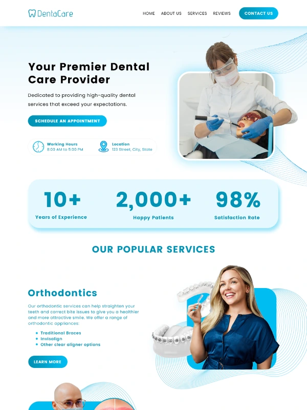 Dental website design project 2
