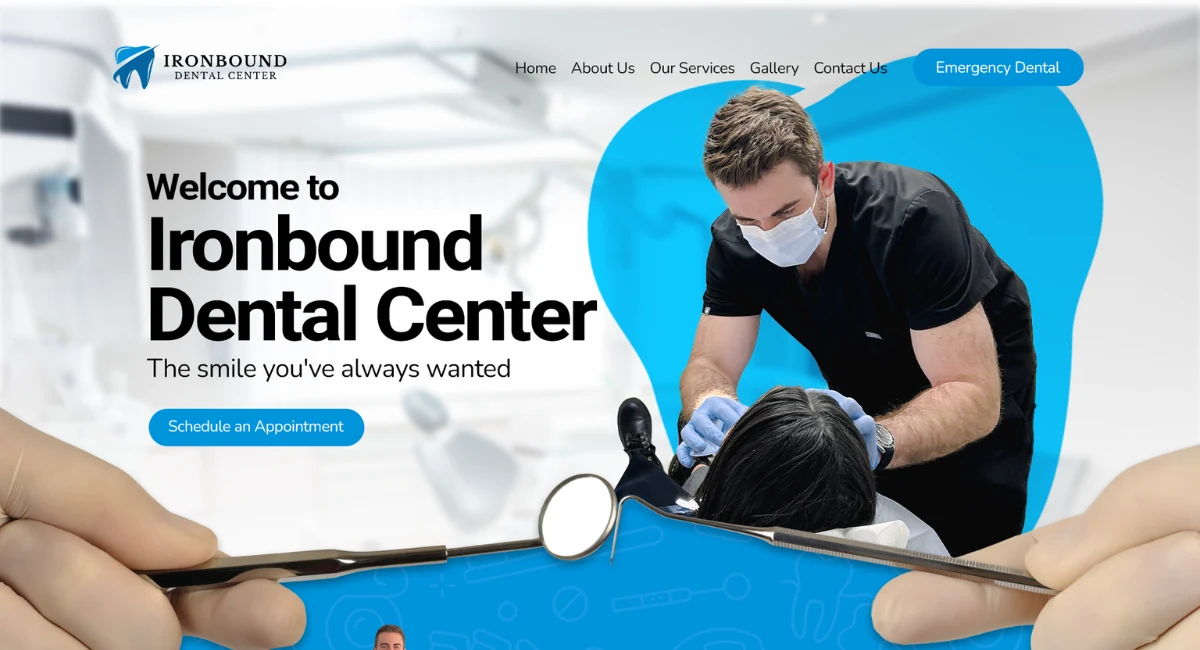 Desktop website design example